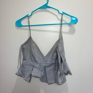 Zara grey/ blue ruffle crop